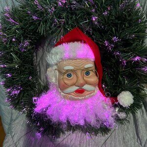 Christmas Fiber Optic Santa Wreath
